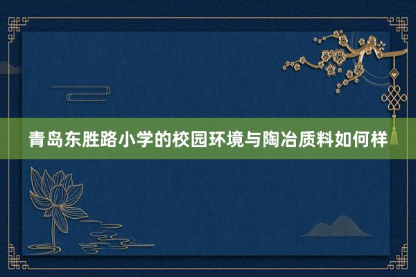 青岛东胜路小学的校园环境与陶冶质料如何样